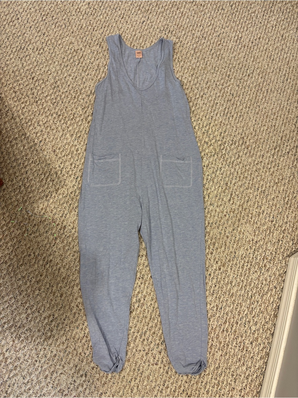 Smash + Tess Heather Gray Sleeveless Romper with Pockets